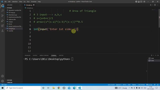 python program to calculate area of a triangle | Learn Coding смотреть онлайн