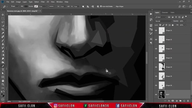 [ Photoshop Tutorial ] How to Create WPAP in Photoshop - ( PART 1 FACETING ) смотреть онлайн