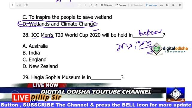 General Knowledge Odia LIVE || Odia GK || PART- 4 || RAILWAY|| NTPC || OSSSC || By Digital odisha смотреть онлайн