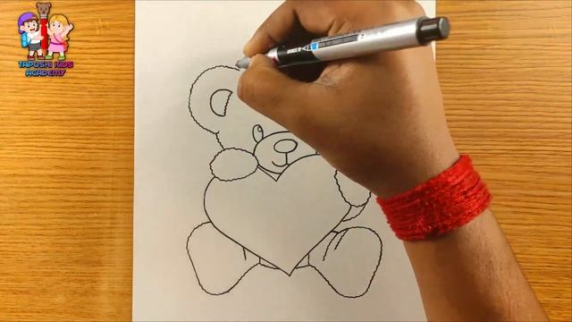 How To Draw A Teddy Bear Holding A Heart смотреть онлайн