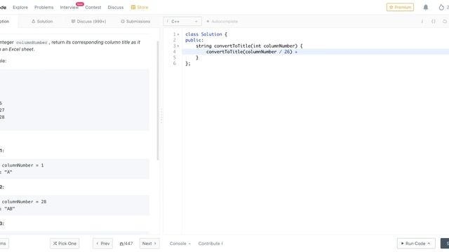 LeetCode August Daily - Day 22 - 168. Excel Sheet Column Title