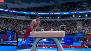 Упражнения на маховом коне.