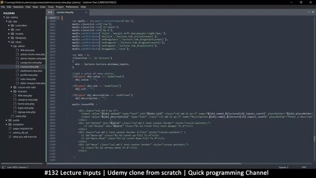 #132 Lecture inputs | Udemy clone from scratch in php | Quick programming tutorial смотреть онлайн