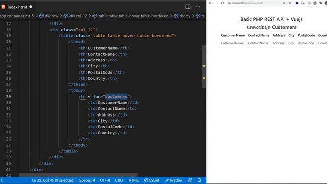 Vuejs REST API #8 พื้นฐานการใช้งาน Vuejs (Vue Instance, v-for, v-cloak) смотреть онлайн