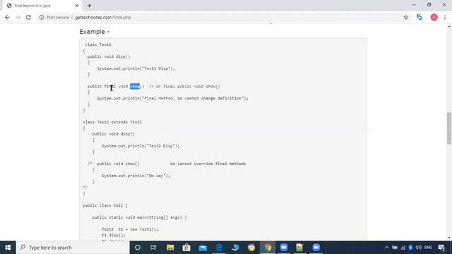 18 final methods in java смотреть онлайн