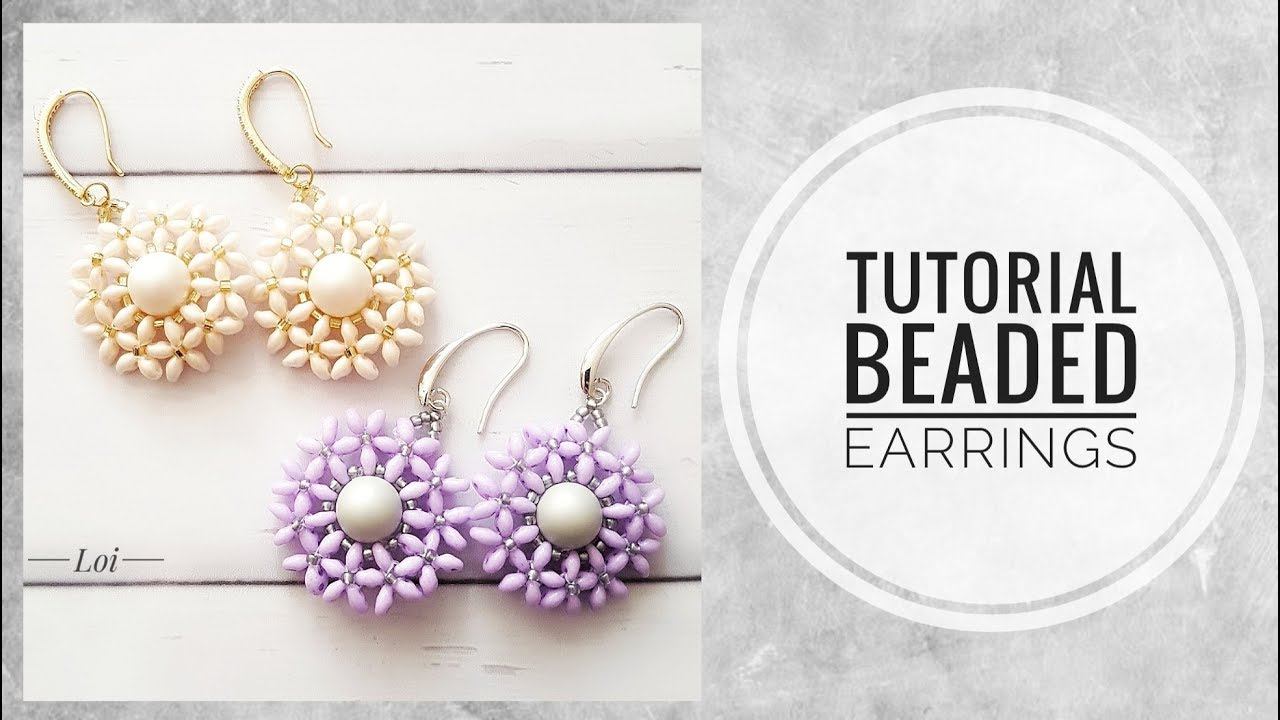 #МК - Цветочные серьги с твином | #Tutorial - Flower earrings with twin смотреть онлайн