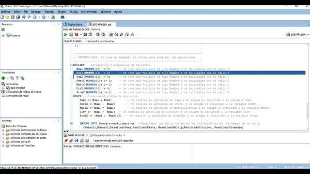 ORACLE PL/SQL - Ejemplo de Operaciones Aritmeticas смотреть онлайн