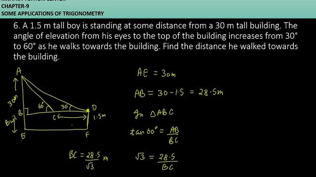 6. A 1.5 m tall boy is standing at some distance from a 30 m tall building. The angle o смотреть онлайн