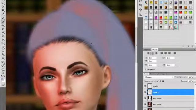 Processing #9 Обработка портрета 3 + рисование волос смотреть онлайн