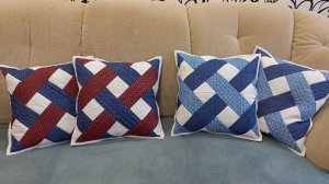 Лоскутная наволочка  плетёнка.