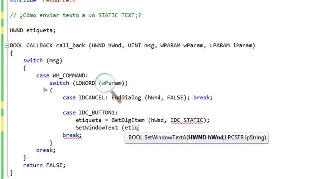 [VS2010 - C++] WinApi 16 - Enviar texto a un STATIC CONTROL смотреть онлайн