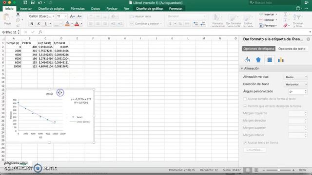 CINÉTICA QUÍMICA: Determinación orden de reacción y su constante de velocidad utilizando Excel. смотреть онлайн
