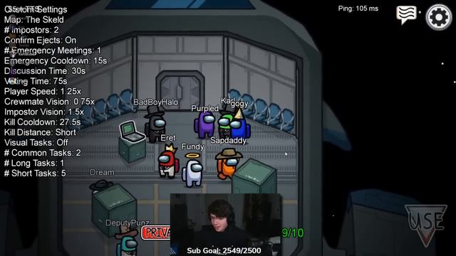 Dream SMP Members Play Among Us! | Dream, George, Sapnap, BadBoyHalo, Karl, Fundy...