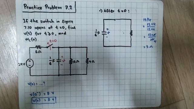 Practice Problem 7.2 Fundamental of Electric Circuits (Sadiku) 5th Ed - RC Circuit Analysis смотреть онлайн
