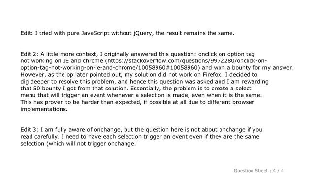HTML : Why does Firefox react differently from Webkit and IE to "click" event on "select" tag? смотреть онлайн