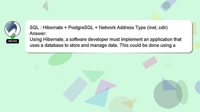 SQL : Hibernate + PostgreSQL + Network Address Type (inet, cdir) смотреть онлайн