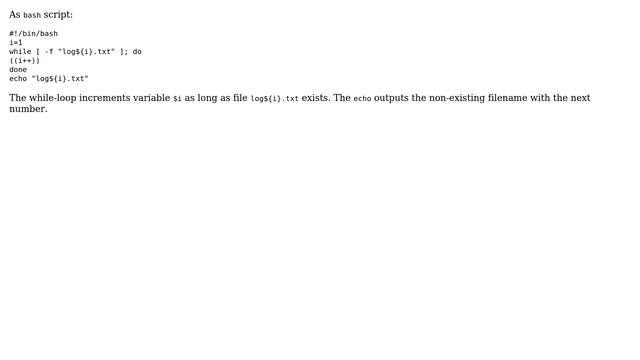 Finding the smallest index such that the indexed log file does not exist in a particular directory смотреть онлайн