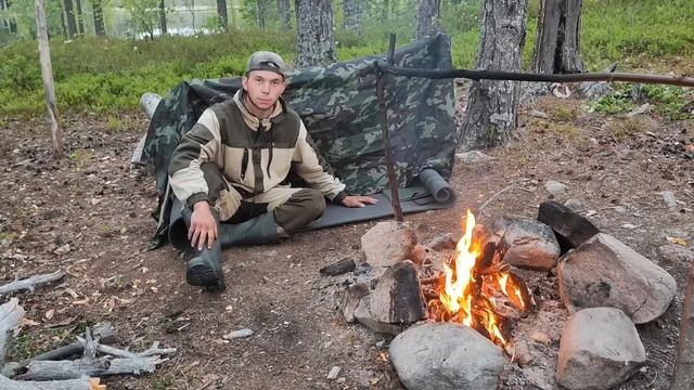 Рыбалка на ст. Поньга, двух дневная рыбалка, забрался на дикое озеро смотреть онлайн