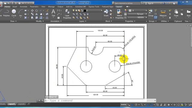 Tutorial: 32 - AutoCAD Tutorial Ex 2 in {Hindi} смотреть онлайн