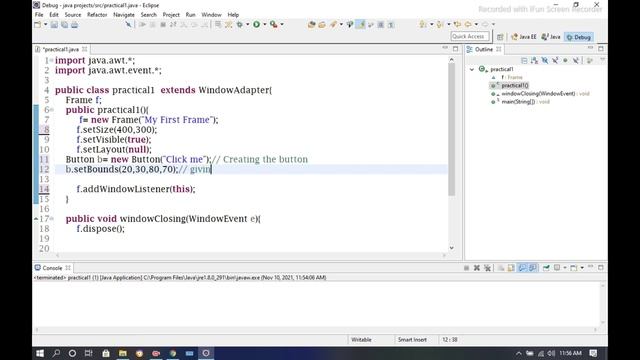 3: Creating Button | java awt tutorial |Devil Programmer смотреть онлайн