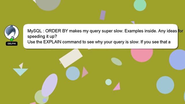 MySQL : ORDER BY makes my query super slow. Examples inside. Any ideas for speeding it up? смотреть онлайн