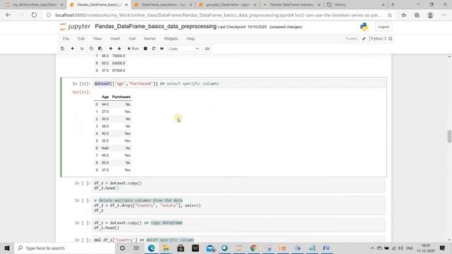 Python Pandas Data Frame Basic operations (Session #3) - Hindi, Urdu, English смотреть онлайн