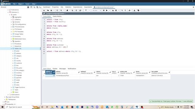 POSTGRESQL Tutorial for beginners - DELETE STATEMENT смотреть онлайн