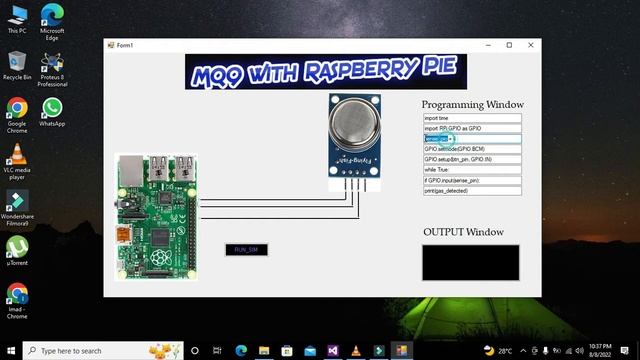 simulation of gas sensor with raspberry pi board | mq9 simulation with raspberry pi смотреть онлайн