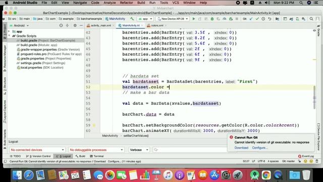 MpAndroid BarChart Animated Android Kotlin Example смотреть онлайн