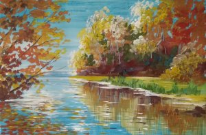 Мастер Класс. Гуашь. ОНЛАЙН УРОК. ОТРАЖЕНИЕ ОСЕНИ