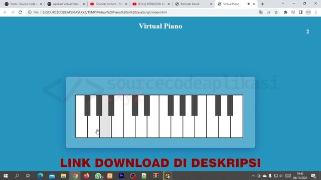 Virtual Piano JavaScript Source Code смотреть онлайн