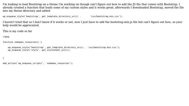 Wordpress: Loading Bootstrap with wp_enqueue_style and wp_enqueue_script смотреть онлайн