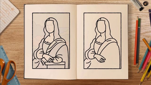 How To Draw: THE MONA LISA (easy step by step tutorial) смотреть онлайн