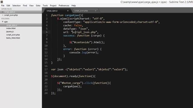 Ajax 02 Carga de informacion en formato jSon смотреть онлайн