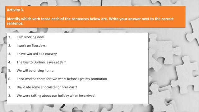Gr 8 English - Language - Verb Tenses: Activity смотреть онлайн