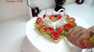 Белково заварной крем ?Торт Сердце ?Свадебный торт с лебедями? Танинторт