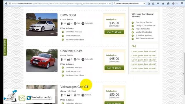 Free Car Rental Theme for WordPress смотреть онлайн