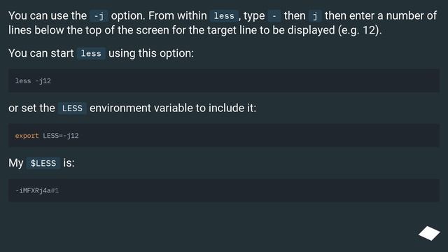 How to center search results in Less, instead of moving matched line to top of terminal смотреть онлайн