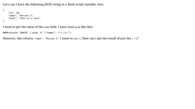 Unix & Linux: Bash Script - Get result of `(.\*)` (dot star) in grep regex смотреть онлайн