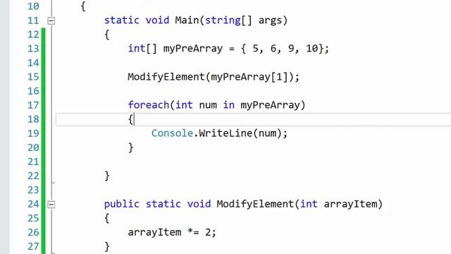 Passing Array Elements to Methods in C# смотреть онлайн