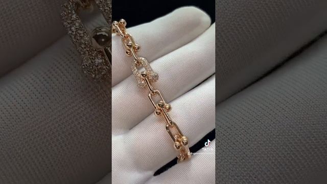 Custom Tiffany Hardwear Bracelet - RoseGold Au750 - Diamonds смотреть онлайн