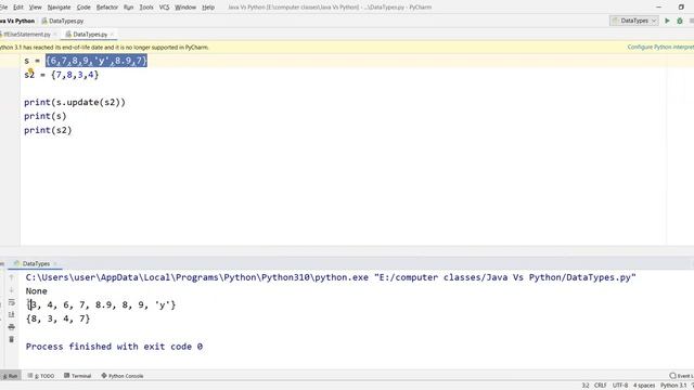 JAVA Vs Python_9 (Python_tuple, Set) смотреть онлайн