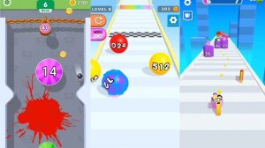 Ball Run 2048 Infinity vs Puff Balloon Up vs Merge Number Run - Asmr Gameplay