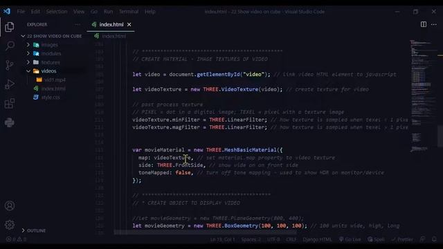 12b How to show video on cube three.js смотреть онлайн