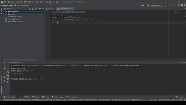 Calculate power of any given number in python смотреть онлайн