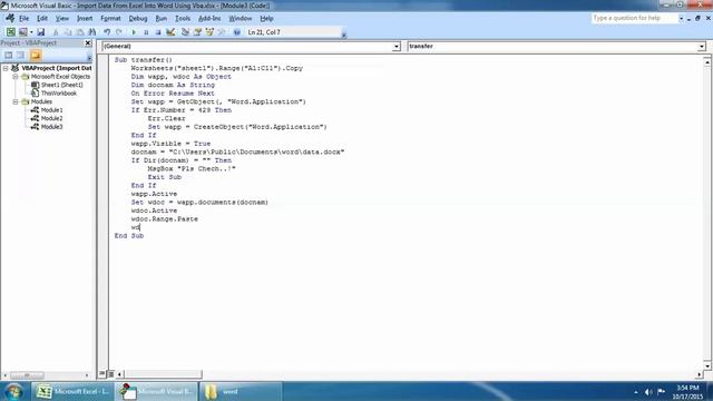 Import Data From Microsoft Excel Into Microsoft Word Using VBA Part--2 смотреть онлайн