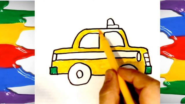 Drawing a car for children / Как Нарисовать машинку такси для детей смотреть онлайн