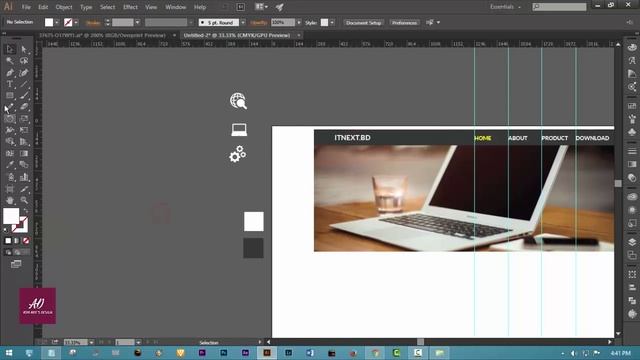 Website Design Tutorial | Adobe Illustrator CC | Work смотреть онлайн