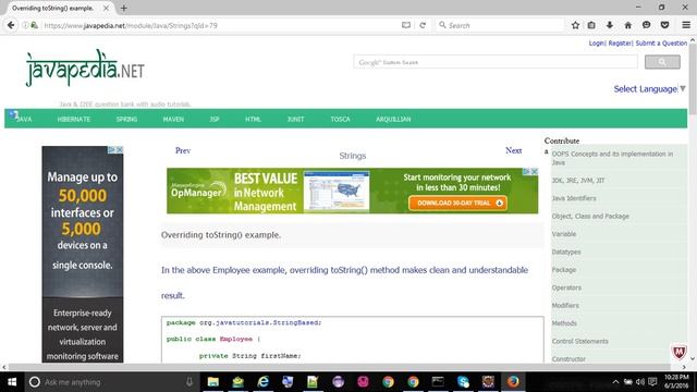 Overriding toString() example.
- javapedia.net смотреть онлайн