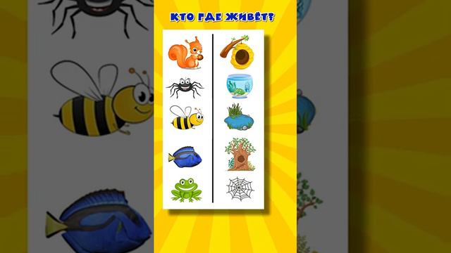 Тест для детей 5+ _ Где чей домик_ _ Развивающие тесты #тесты #длядетей #развивающие